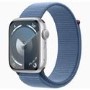 Apple Watch Series 9 GPS 45mm Silver Aluminium Case with Winter Blue Sport Loop