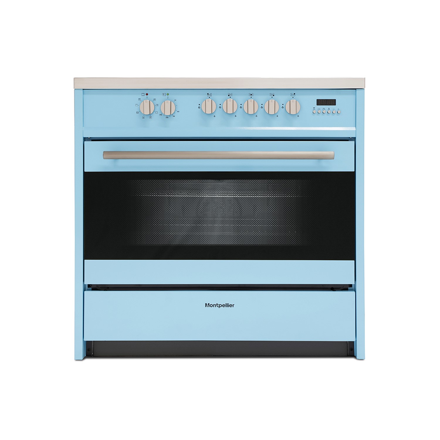 Montpellier MR95DFPB 90cm Twin Cavity Dual Fuel Range Cooker Pastel