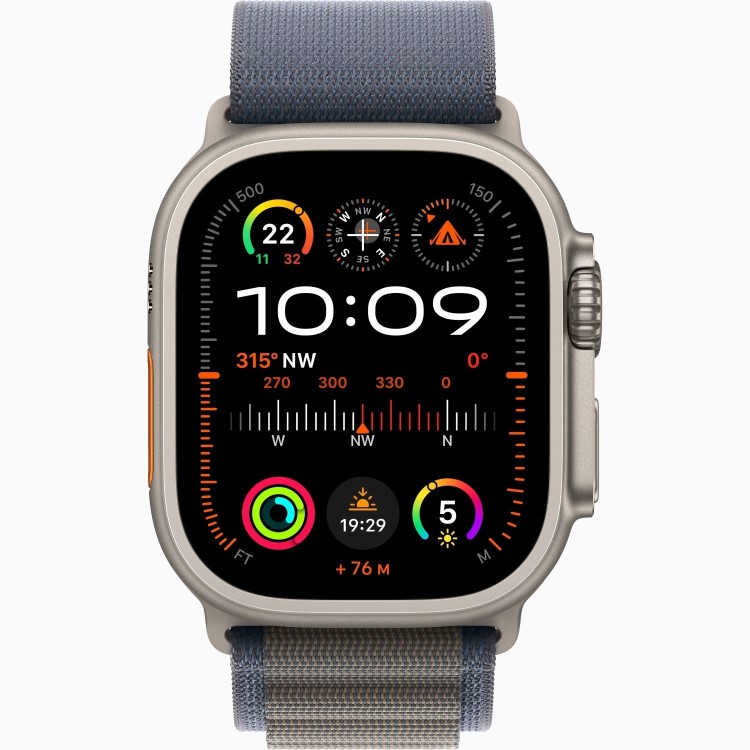 Apple Watch Ultra 2 GPS + Cellular 49mm Titanium Case with Blue Alpine Loop - Medium