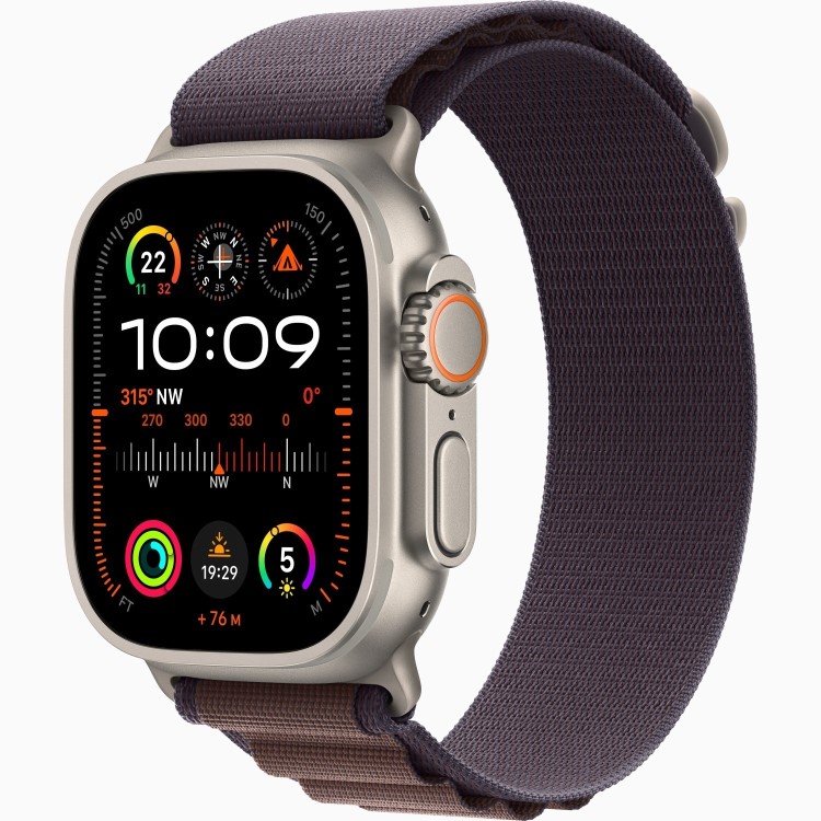 Apple Watch Ultra 2 GPS + Cellular 49mm Titanium Case with Indigo Alpine Loop - Large