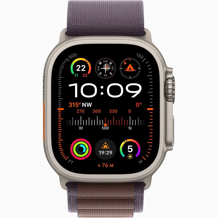 Apple Watch Ultra 2 GPS + Cellular 49mm Titanium Case with Indigo Alpine Loop - Medium
