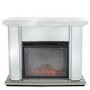 Aurora Boutique White Mirrored Fire Surround with Fire Insert & Glitter