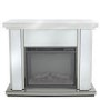 Aurora Boutique White Mirrored Fire Surround with Fire Insert & Glitter