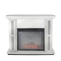 Aurora Boutique Sparkel Mirrored Fire Surround with Fire Insert & Glitter