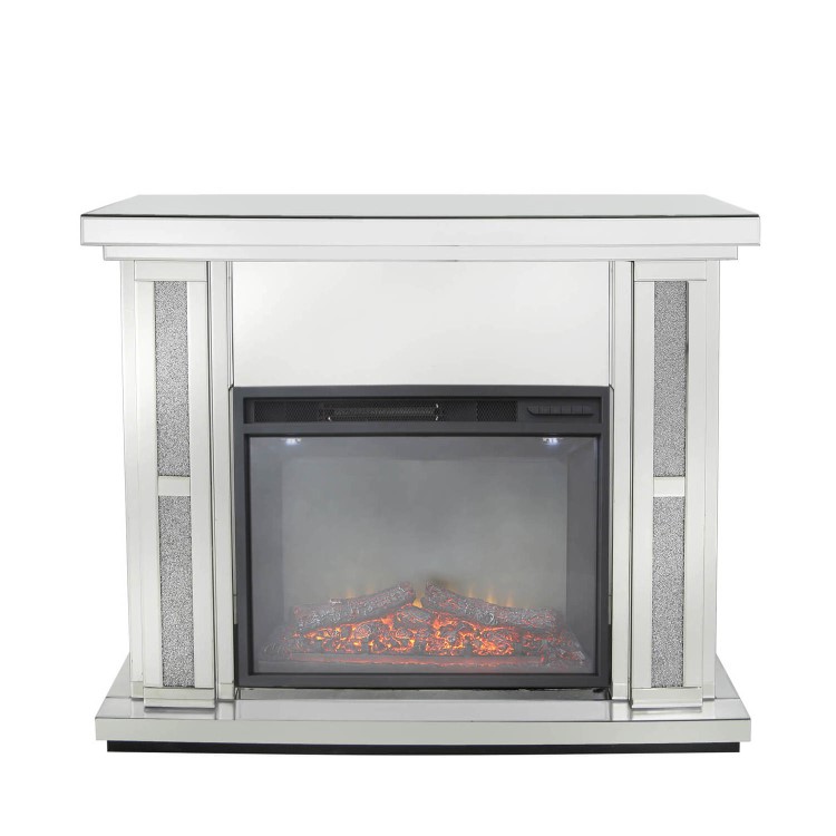 Aurora Boutique Sparkel Mirrored Fire Surround with Fire Insert & Glitter