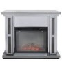 Aurora Boutique Smoked Black Mirrored Fire Surround with Fire Insert & Glitter