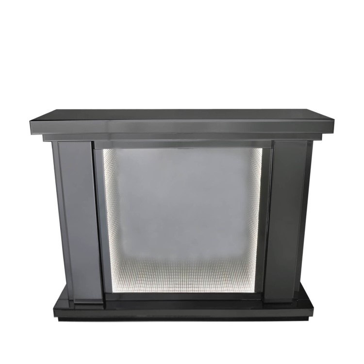 Aurora Boutique Smoked Grey Mirrored Fire Surround with LED Lights