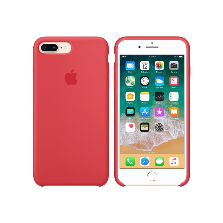 iPhone 8 Plus / iPhone 7 Plus Silicone Case - Red Raspberry