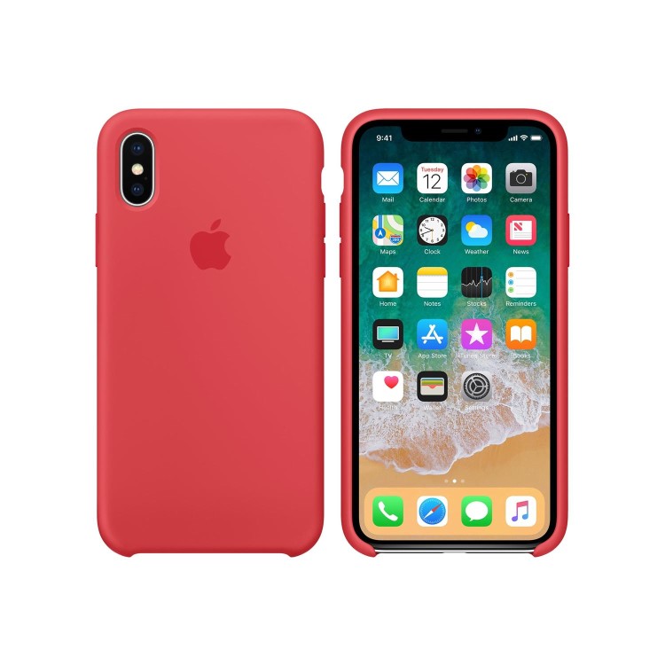iPhone X Silicone Case - Red Raspberry