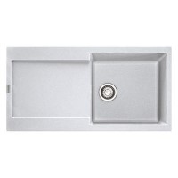 Single Bowl Inset White Composite Kitchen Sink with Reversible Drainer - Franke Maris Polar White