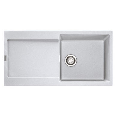 Single Bowl Inset White Composite Kitchen Sink with Reversible Drainer - Franke Maris Polar White