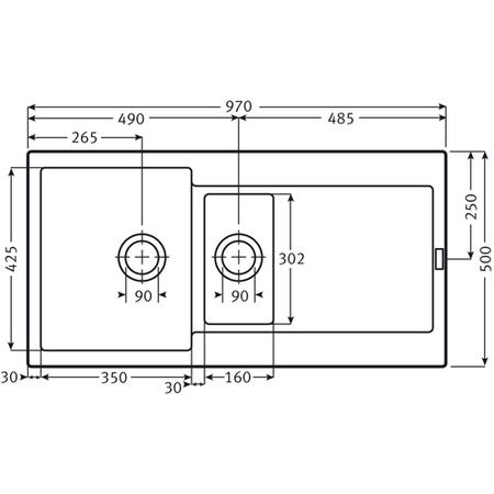 1.5 Bowl Inset Cream Composite Kitchen Sink with Reversible Drainer -Franke Maris MRG 651