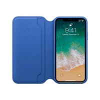 Apple iPhone X Leather Folio Case - Electric Blue