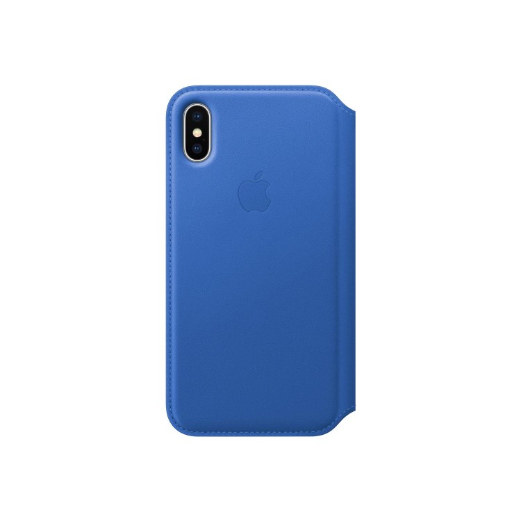 Apple iPhone X Leather Folio Case - Electric Blue