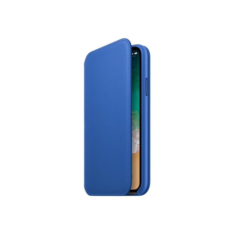 Apple iPhone X Leather Folio Case - Electric Blue