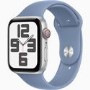 Apple Watch SE (2nd Gen) GPS + Cellular 44mm Silver Aluminium Case with Storm Blue Sport Band - S/M