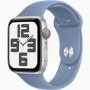 Apple Watch SE (2nd Gen) GPS + Cellular 44mm Silver Aluminium Case with Storm Blue Sport Band - S/M