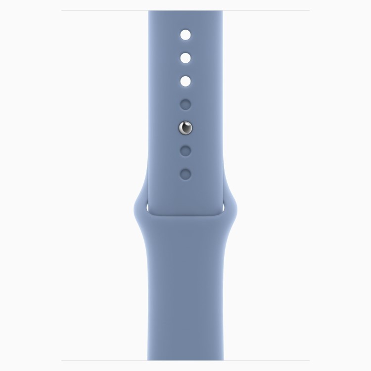 Apple Watch SE (2nd Gen) GPS + Cellular 44mm Silver Aluminium Case with Storm Blue Sport Band - S/M