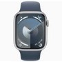 Apple Watch Series 9 GPS + Cellular 41mm Silver Aluminium Case with Storm Blue Sport Band - S/M