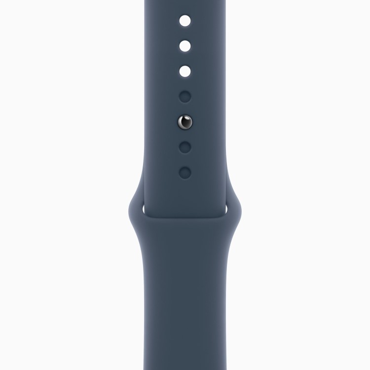 Apple Watch Series 9 GPS + Cellular 41mm Silver Aluminium Case with Storm Blue Sport Band - S/M