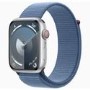 Apple Watch Series 9 GPS + Cellular 45mm Silver Aluminium Case with Winter Blue Sport Loop