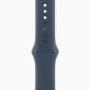 Apple Watch Series 9 GPS + Cellular 41mm Silver Stainless Steel Case with Storm Blue Sport Band - S/M