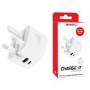 CHARGE-iT Foldable 38W Dual Mains Charger - White