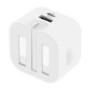 CHARGE-iT Foldable 38W Dual Mains Charger - White