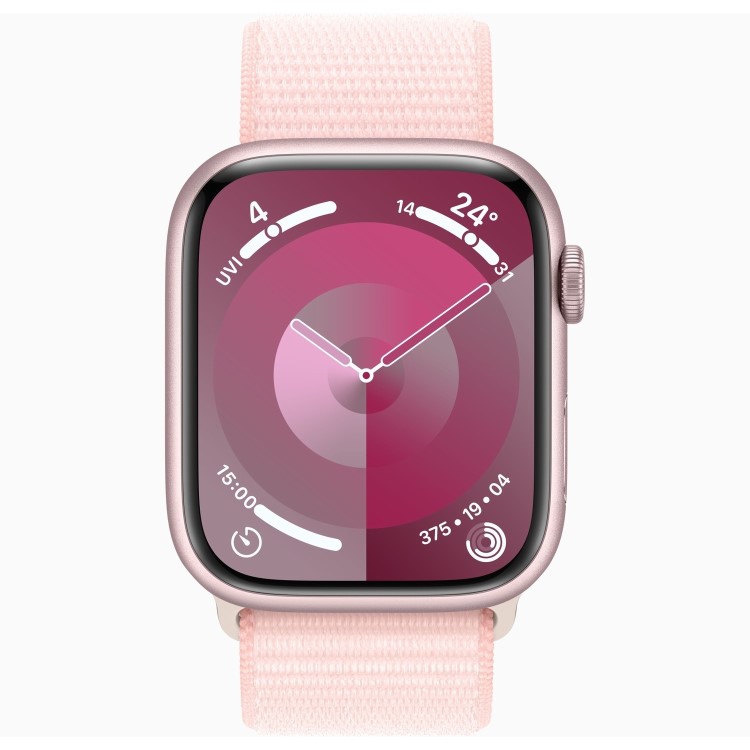 Apple Watch Series 9 GPS + Cellular 41mm Pink Aluminium Case with Light Pink Sport Loop