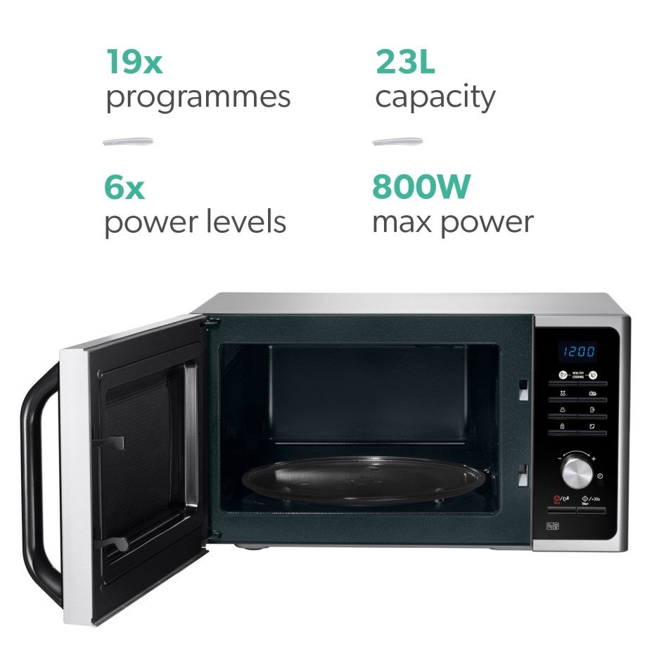 Samsung MS23F301TAS 23 Litre Microwave Oven - Silver | Appliances Direct