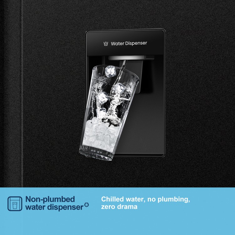 Fridgemaster 439 Litre Side-by-Side American Fridge Freezer - Black