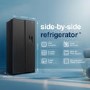 Fridgemaster 439 Litre Side-by-Side American Fridge Freezer - Black