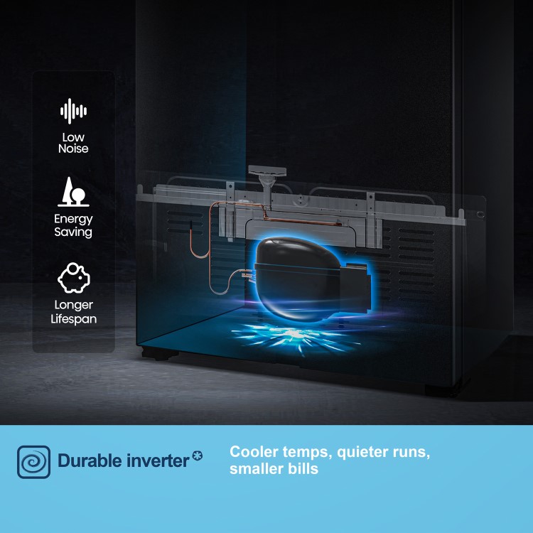 Fridgemaster 439 Litre Side-by-Side American Fridge Freezer - Black