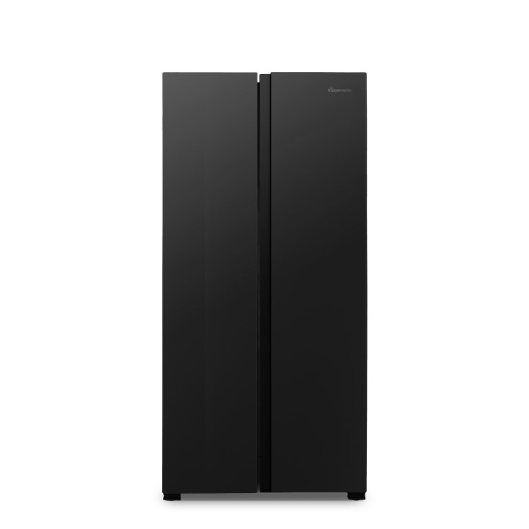 Refurbished Fridgemaster MS83430EB Freestanding 441 Litre Frost Free American Fridge Freezer Black
