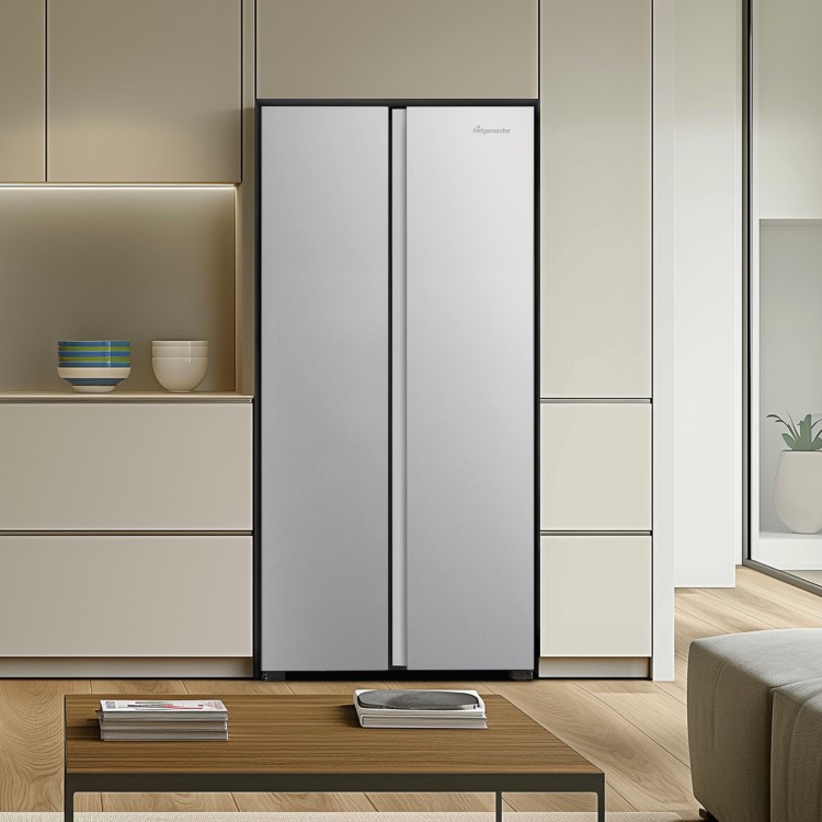 Fridgemaster 441 Litre Side-By-Side American Fridge Freezer - Silver