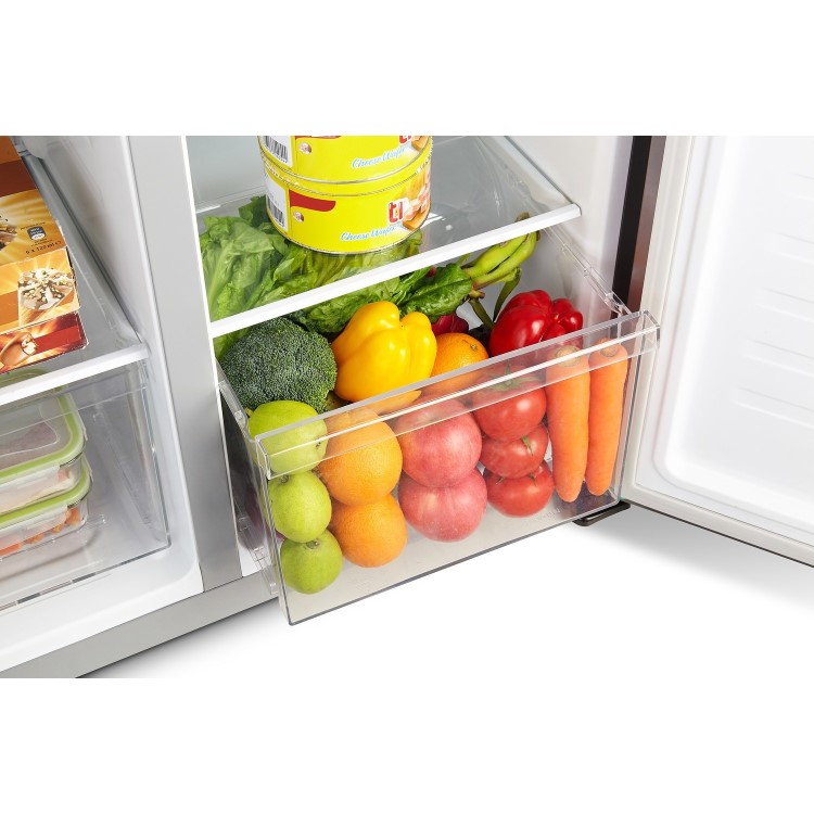 Fridgemaster 428 Litre American Side-By-Side Fridge Freezer - Silver