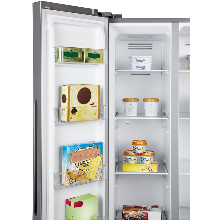Fridgemaster 428 Litre American Side-By-Side Fridge Freezer - Silver