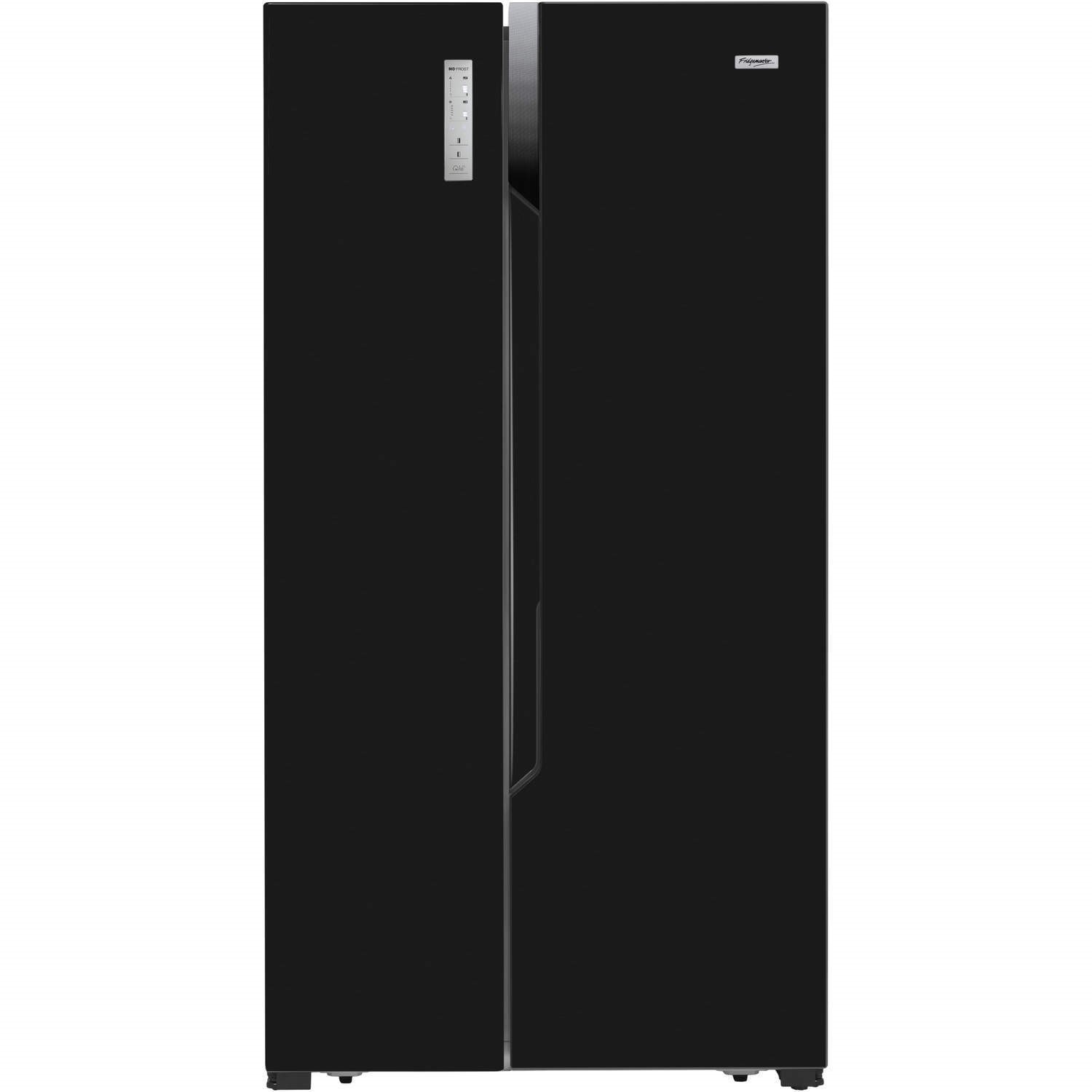 GRADE A2 Fridgemaster MS91518FFB Black Sidebyside American Fridge Freezer 77402865/1