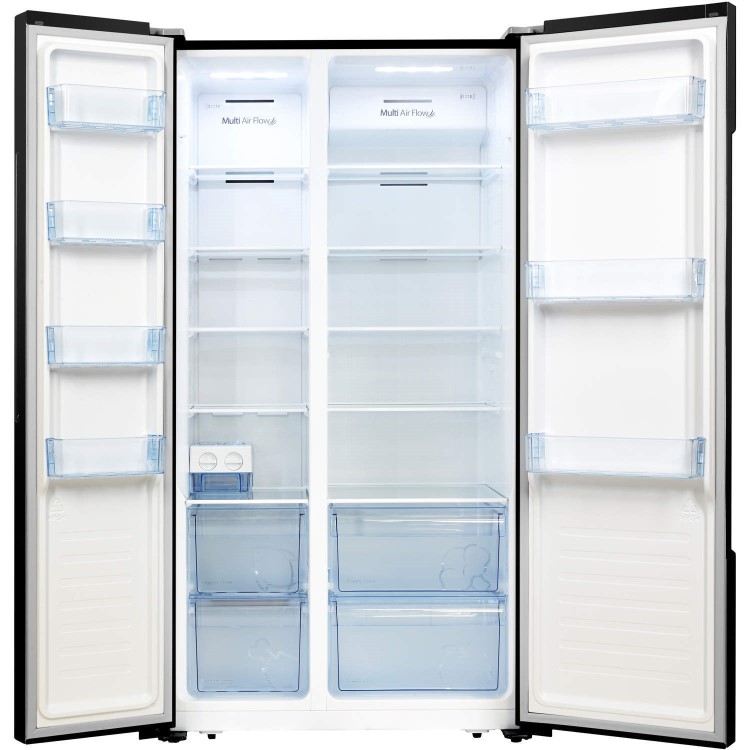 GRADE A1 - Fridgemaster MS91518FFB Frost Free Side-by-side American Fridge Freezer - Black