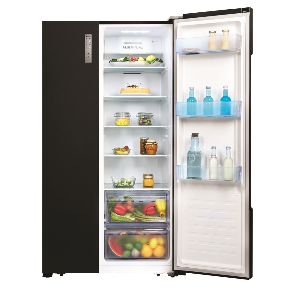 Fridgemaster MS91518FFB 60/40 Frost Free Sidebyside American Fridge Freezer Black