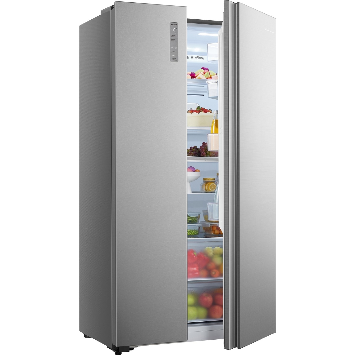 Fridgemaster 519 Litre SideBySide American Fridge Freezer Silver