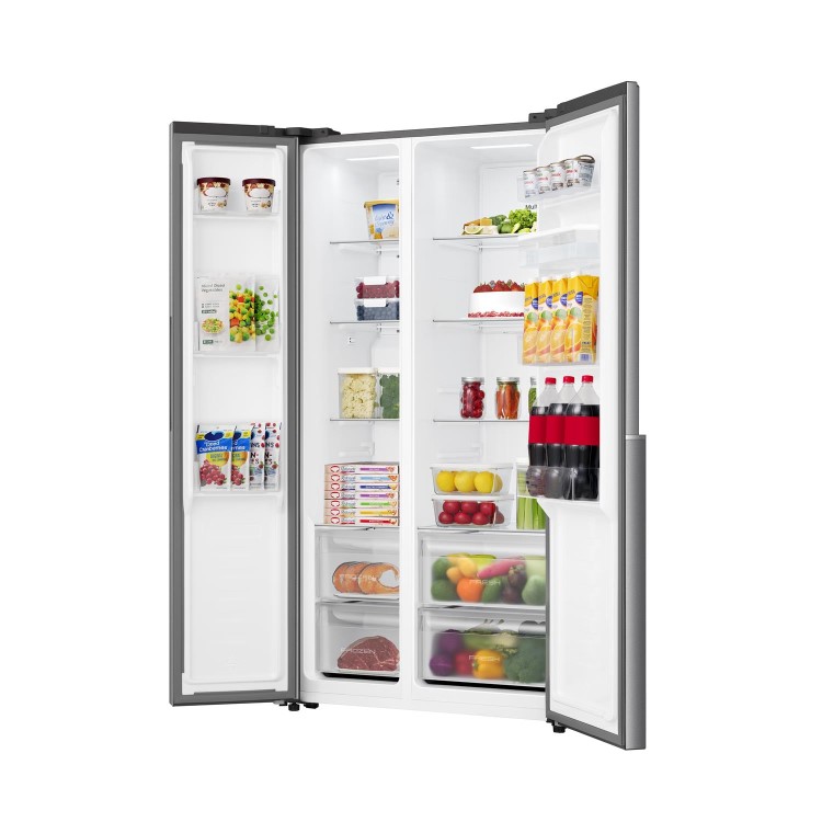 Fridgemaster 544 Litre Side-By-Side American Fridge Freezer - Silver