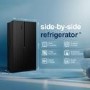 Fridgemaster 544 Litre Side-by-Side American Fridge Freezer - Black