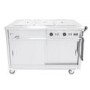 Parry MSB12 Mobile Servery Unit And Hot Cupboard With 3 x 1/1 GN Bain Marie Top 1305mm Wide. UK Plug. Made In Britain