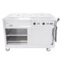 Parry MSB12 Mobile Servery Unit And Hot Cupboard With 3 x 1/1 GN Bain Marie Top 1305mm Wide. UK Plug. Made In Britain