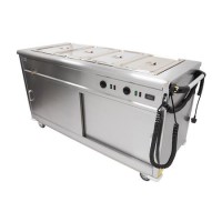 Parry MSB15 Mobile Servery Unit And Hot Cupboard With Bain Marie Top 1655mm Wide. UK Plug. Made In Britain
