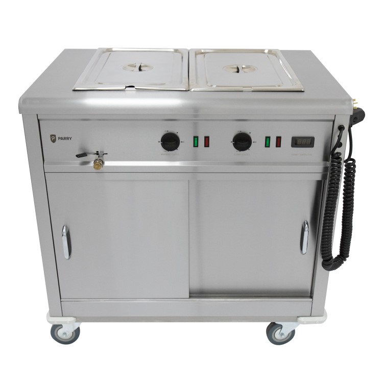 Parry MSB9 Mobile Bain Marie Servery And Hot Cupboard. 1005mm Wide. UK Plug. Made In Britain