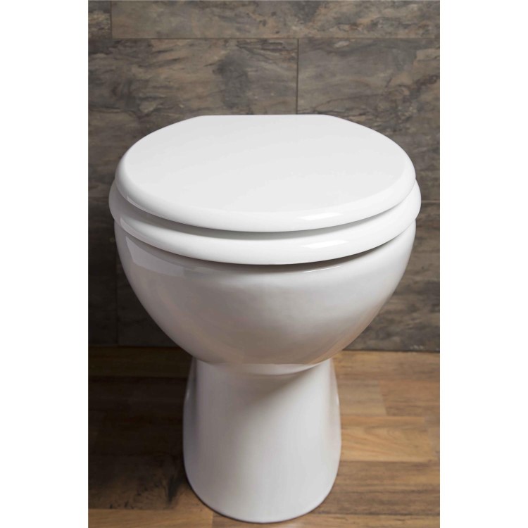 Standard Soft Close High Gloss White MDF Toilet Seat- Bottom Fix