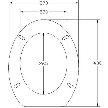 Standard Soft Close High Gloss White MDF Toilet Seat- Bottom Fix