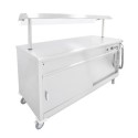 MSF12G Parry MSF12G Mobile Flat Top Servery Counter And Hot Cupboard With Heated Overhead Gantry. 1305mm Wide. UK Plug. Made In Britain